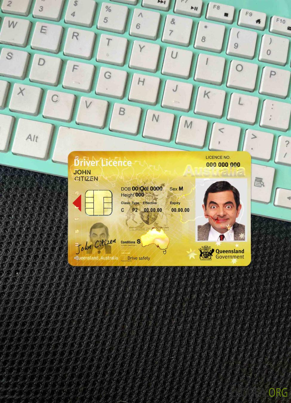 Australie Queensland permis de conduire de l'État photolook AVANT